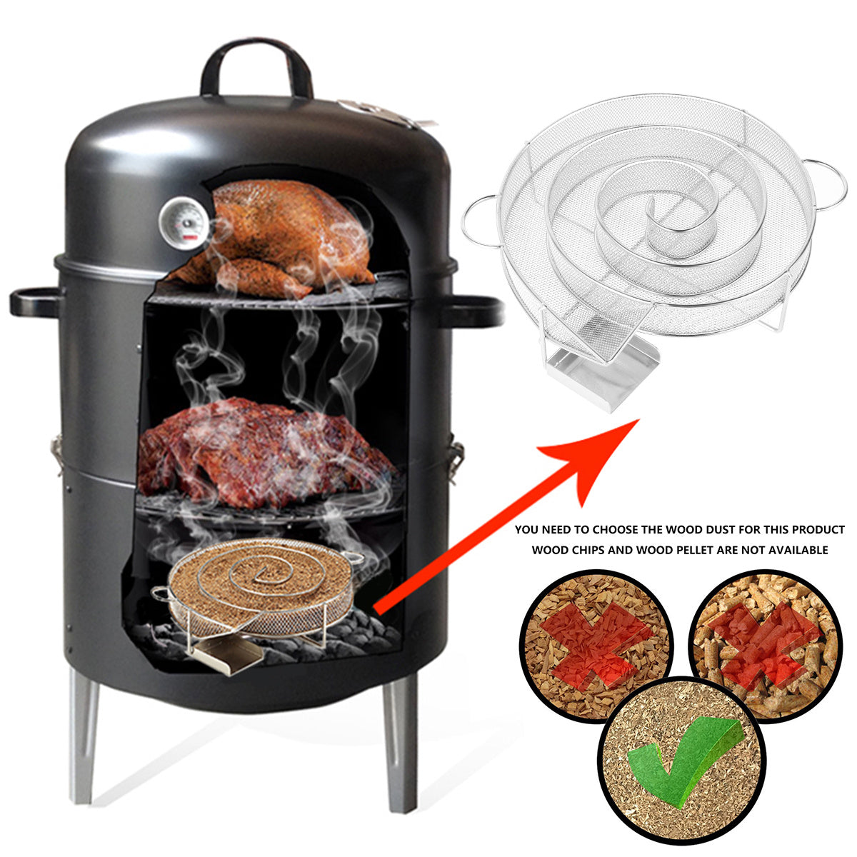 Cold Smoke Generator & BBQ Net Set
