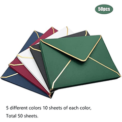 50pcs A7 Invitation Envelopes V Flap Quick Seal with Border