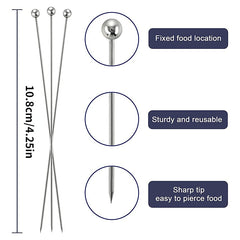 5pcs Stainless Steel Wine Stirrers Fruit Forks for Cocktails Bar Barten