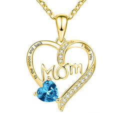 Heart Mom Pendant Necklace Holiday Jewelry Gift
