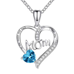 Heart Mom Pendant Necklace Holiday Jewelry Gift