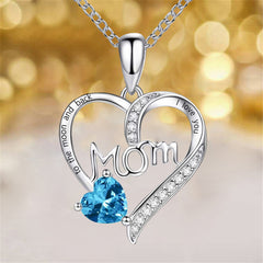 Heart Mom Pendant Necklace Holiday Jewelry Gift