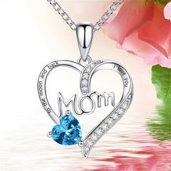 Heart Mom Pendant Necklace Holiday Jewelry Gift