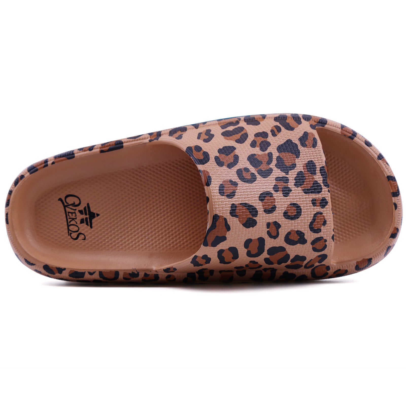 Leopard Print Flat Slides Women's Comfort Slip On Shoes