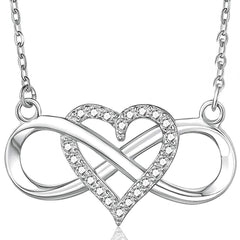 Infinity Heart Pendant Necklace Jewelry Gift For Girls