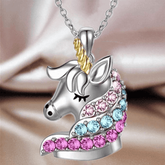 Zircon Unicorn Pendant Necklace - Gift For Girls