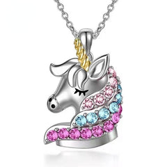 Zircon Unicorn Pendant Necklace - Gift For Girls