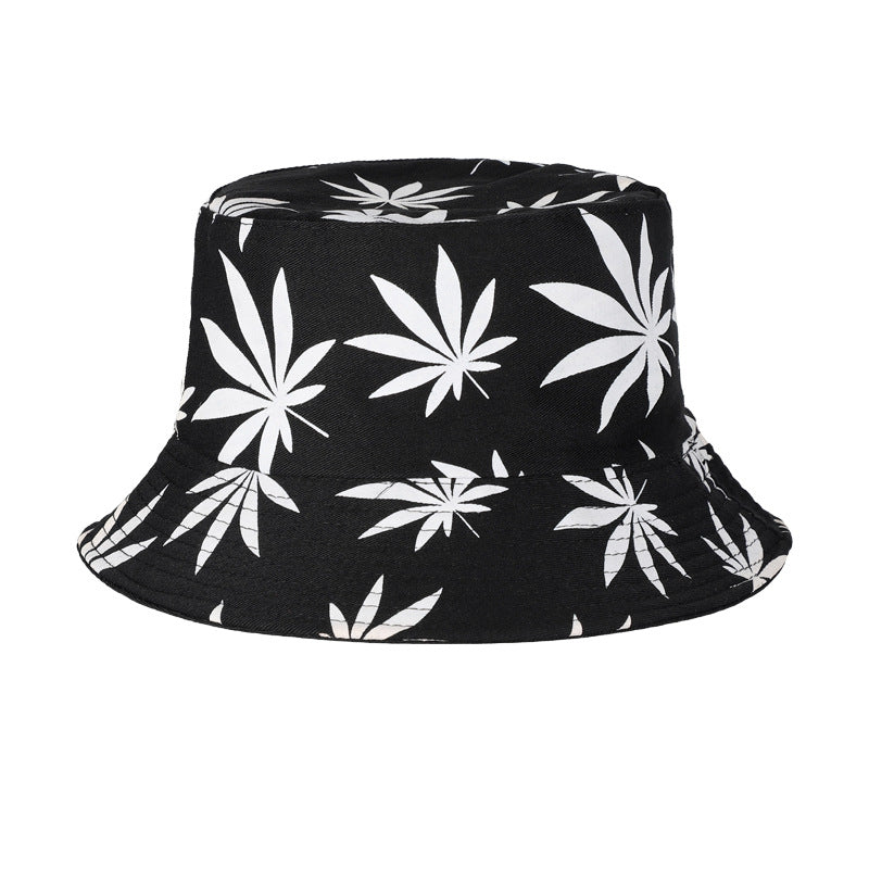 Reversible Leaf Print Bucket Hat UV Protection Sun Hats