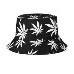 Reversible Leaf Print Bucket Hat UV Protection Sun Hats