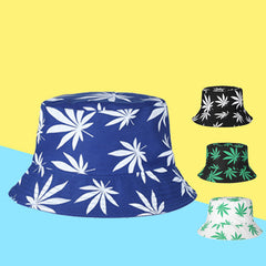 Reversible Leaf Print Bucket Hat UV Protection Sun Hats