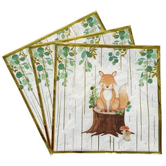 20pcs Fox Foil Stamping Napkin Birthday Party Disposable Paper Napkin