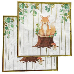 20pcs Fox Foil Stamping Napkin Birthday Party Disposable Paper Napkin