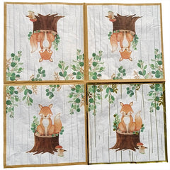 20pcs Fox Foil Stamping Napkin Birthday Party Disposable Paper Napkin