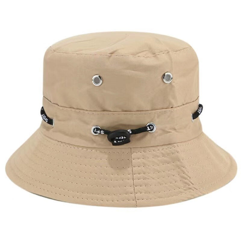Solid Drawstring Bucket Hat Casual UV Protection Sun Hats Unisex