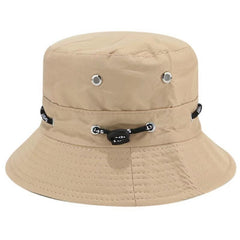 Solid Drawstring Bucket Hat Casual UV Protection Sun Hats Unisex