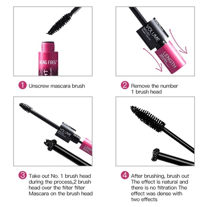 Waterproof 3D Fiber Mascara Double Layer Curling Thick Eyelash Makeup