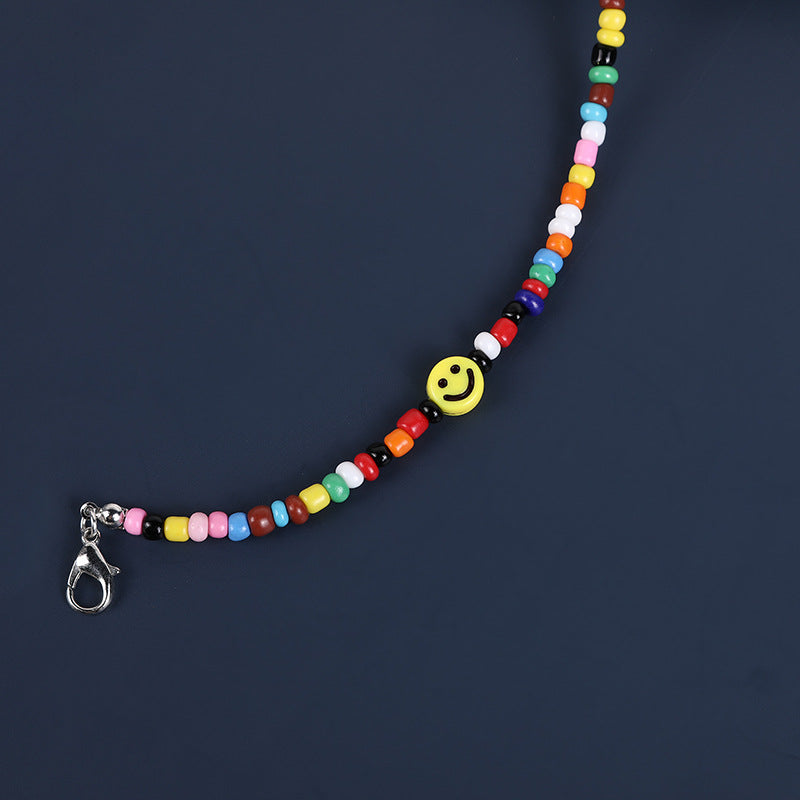 Colorful Smile Face Glasses Lanyard Anti-lost Beaded Mask Chain