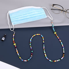 Colorful Smile Face Glasses Lanyard Anti-lost Beaded Mask Chain