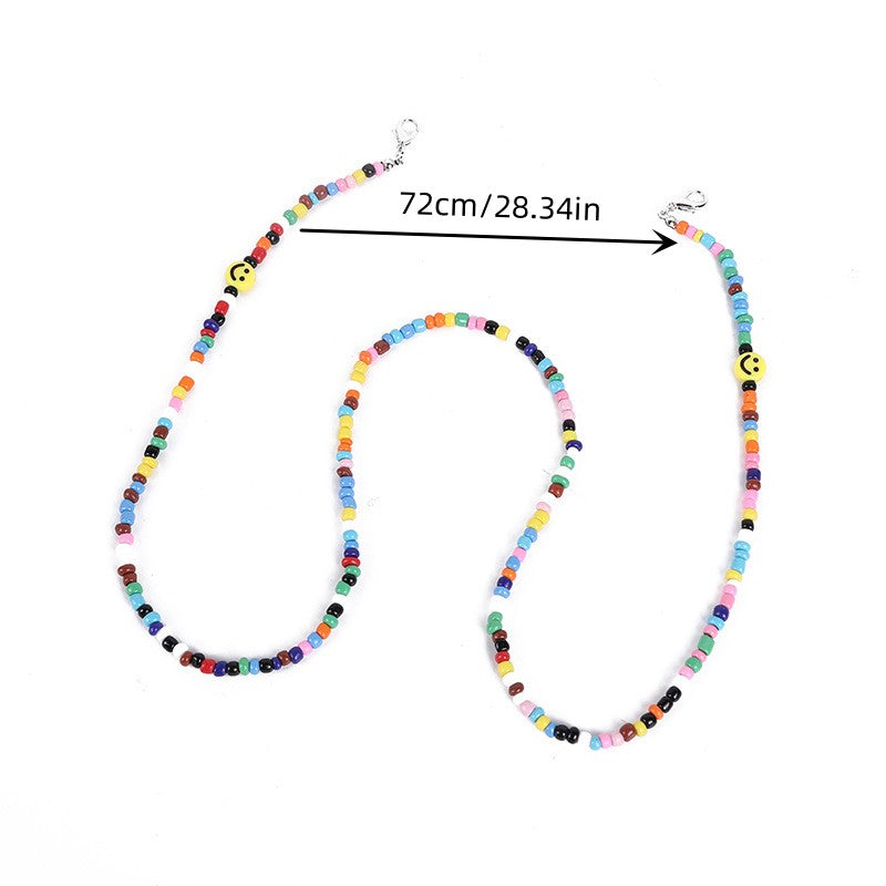 Colorful Smile Face Glasses Lanyard Anti-lost Beaded Mask Chain