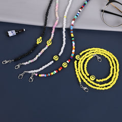 Colorful Smile Face Glasses Lanyard Anti-lost Beaded Mask Chain