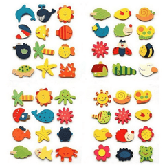 12pcs Animal Wooden Fridge Magnet Sticker Kids Toy