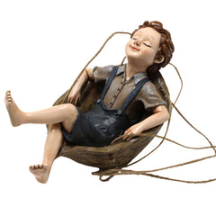 Mini Swing Boy Pendant Ornament for Outdoor Spaces