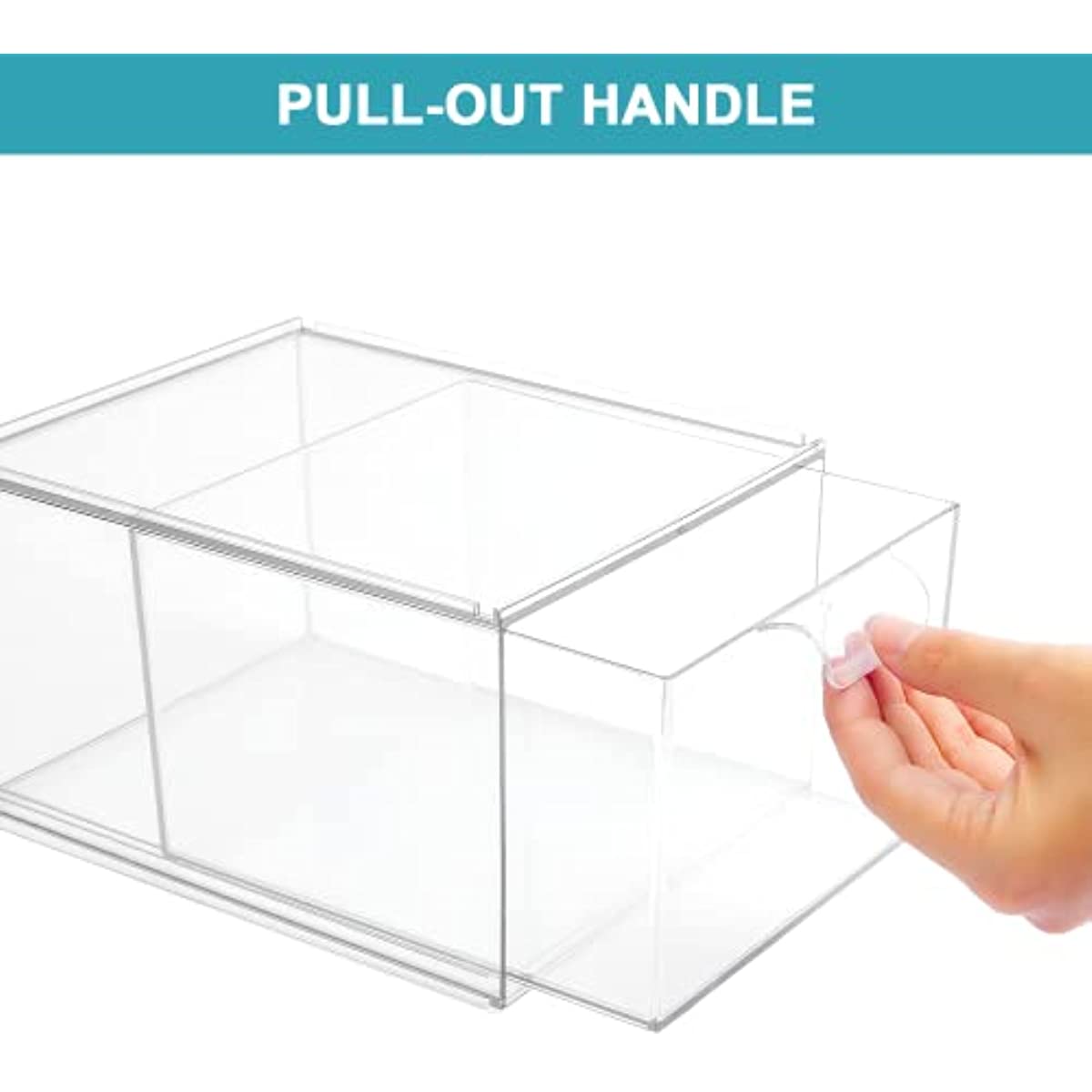 2 Pack Stackable Makeup Organizer Storage Drawers Clear Plastic Storage Bins