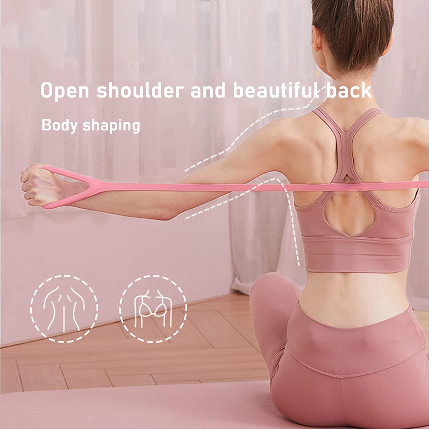 8 Shape Tension Yoga Stretch Belt for Fitness & Flexibility Training