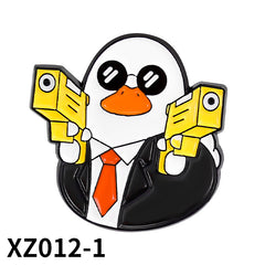 Cartoon Duck Shape Paint Brooch for Kids