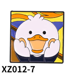 Cartoon Duck Shape Paint Brooch for Kids