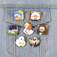 Cartoon Duck Shape Paint Brooch for Kids