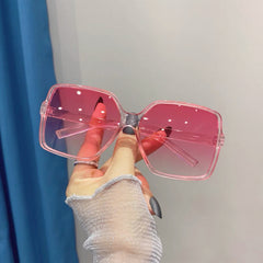 Oversized Mirror Lens Sunglasses Gradient UV400