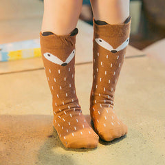 Cute Fox High Socks for Kids - Elastic and Breathable Leg Warmers
