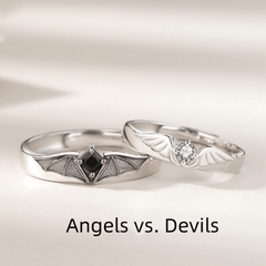 Angel & Demon Couples Open Ring Index Ring For Couples