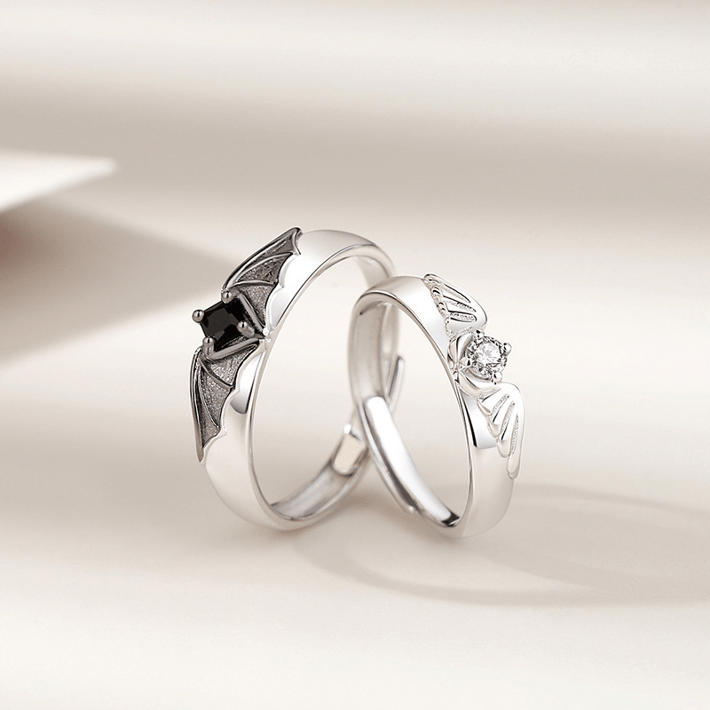 Angel & Demon Couples Open Ring Index Ring For Couples