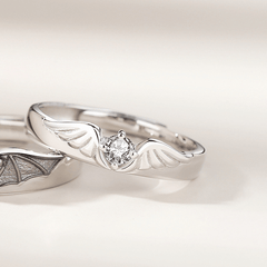 Angel & Demon Couples Open Ring Index Ring For Couples