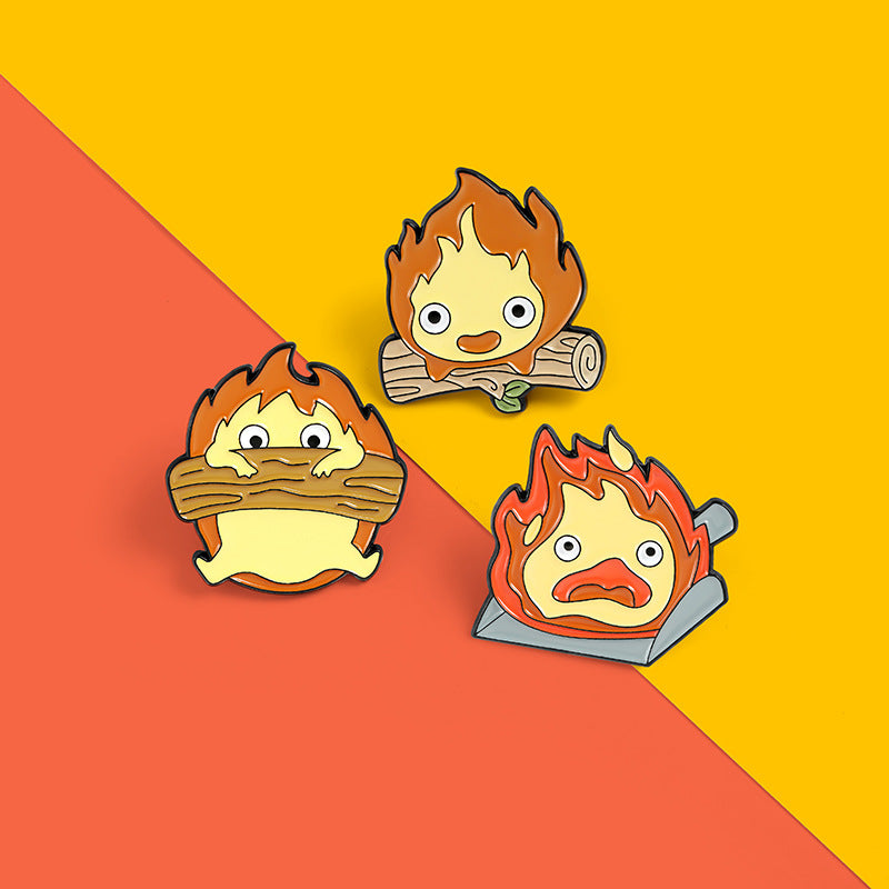 Cute Fireman Firewood Brooch for Kids