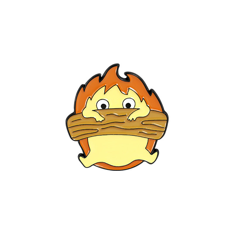 Cute Fireman Firewood Brooch for Kids