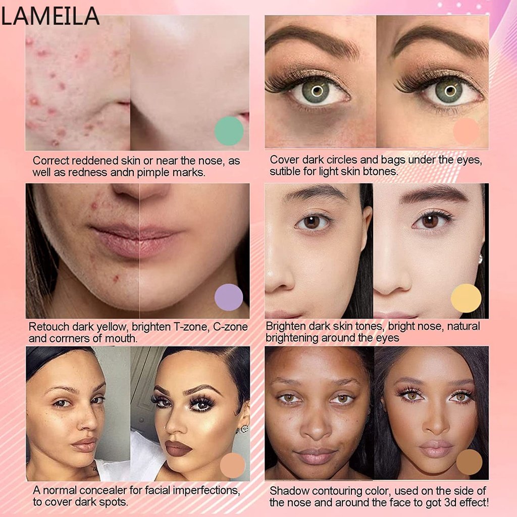 Concealer Palette Cream Contouring Kit for Dark Circles Scars Uneven Skin Tone