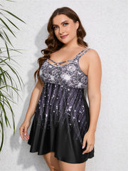 Diamond Print Criss Cross Tankini Set