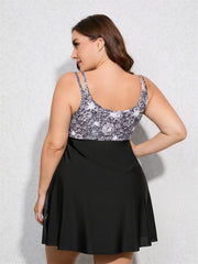 Diamond Print Criss Cross Tankini Set