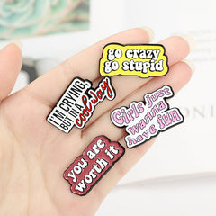 Cartoon Letters Brooch Alloy Accessories for Kids