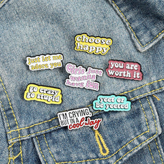 Cartoon Letters Brooch Alloy Accessories for Kids