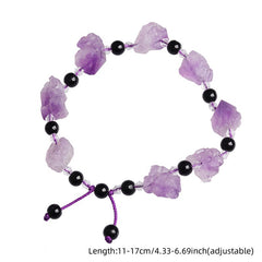Amethysts Bead Bracelet for Women Men Braided Lapis Lazuli Meditation Jewelry