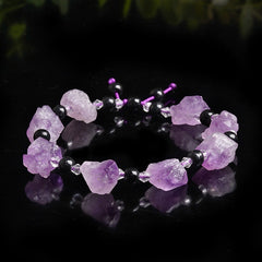 Amethysts Bead Bracelet for Women Men Braided Lapis Lazuli Meditation Jewelry