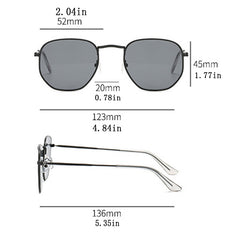 Square Metal Frame Sunglasses UV400