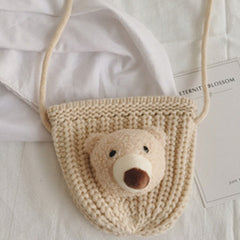 Girls Knitted Wool Cross Body Shoulder Bag Lovely Purse
