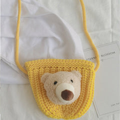 Girls Knitted Wool Cross Body Shoulder Bag Lovely Purse