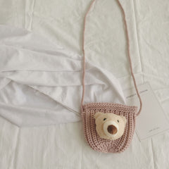 Girls Knitted Wool Cross Body Shoulder Bag Lovely Purse