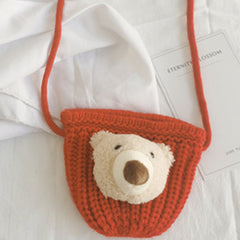Girls Knitted Wool Cross Body Shoulder Bag Lovely Purse